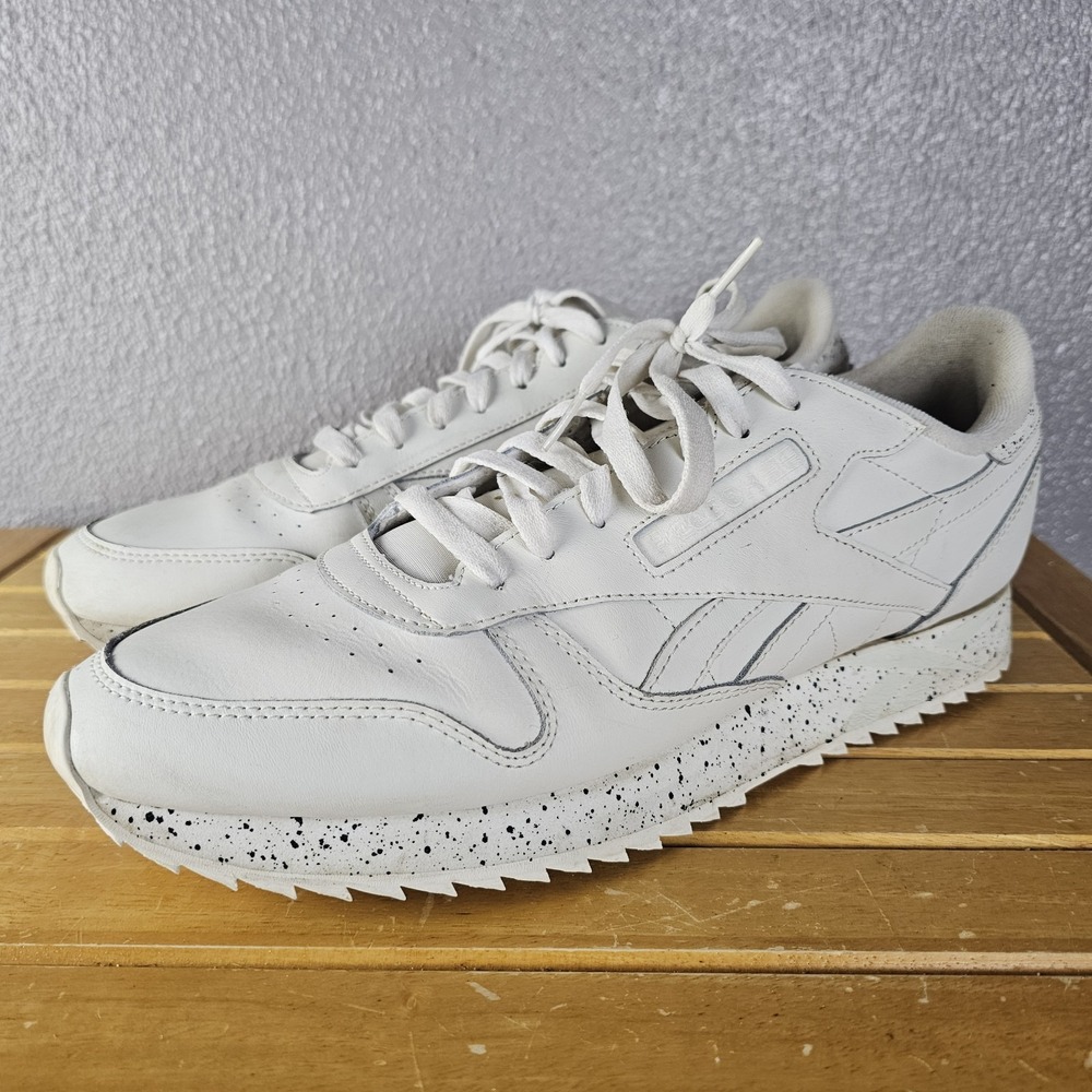 Reebok Classic Leather Ripple Sneakers Mens 12 White Speckled Sole Low Top Shoes